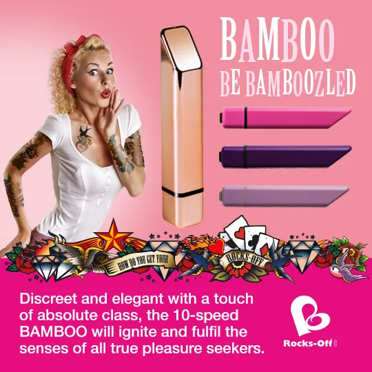 Мінівібратор Rocks Off Bamboo Amore, колір рожеве золото