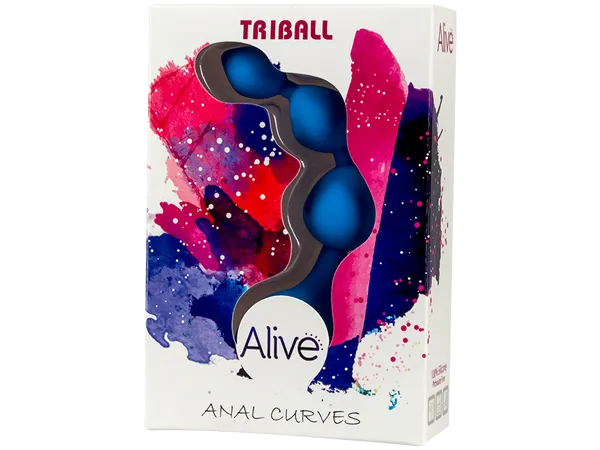 Анальні кульки Alive Triball Blue, силікон, макс. діаметр 2 см