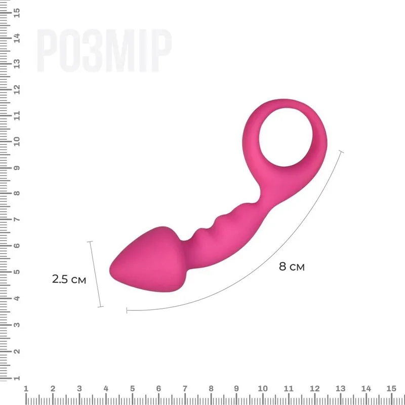 Анальна пробка Adrien Lastic Budy Pink із рельєфною ніжкою, макс. діаметр 2,5 см