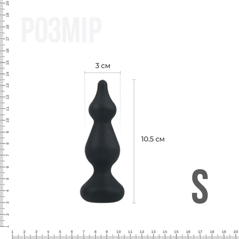 Анальна пробка Adrien Lastic Amuse Black (S), чорна, макс. діаметр 3 см