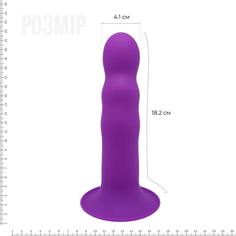 Дилдо з присоскою Adrien Lastic Hitsens 3 Purple, діаметр 4,1 см, довжина 18,2 см