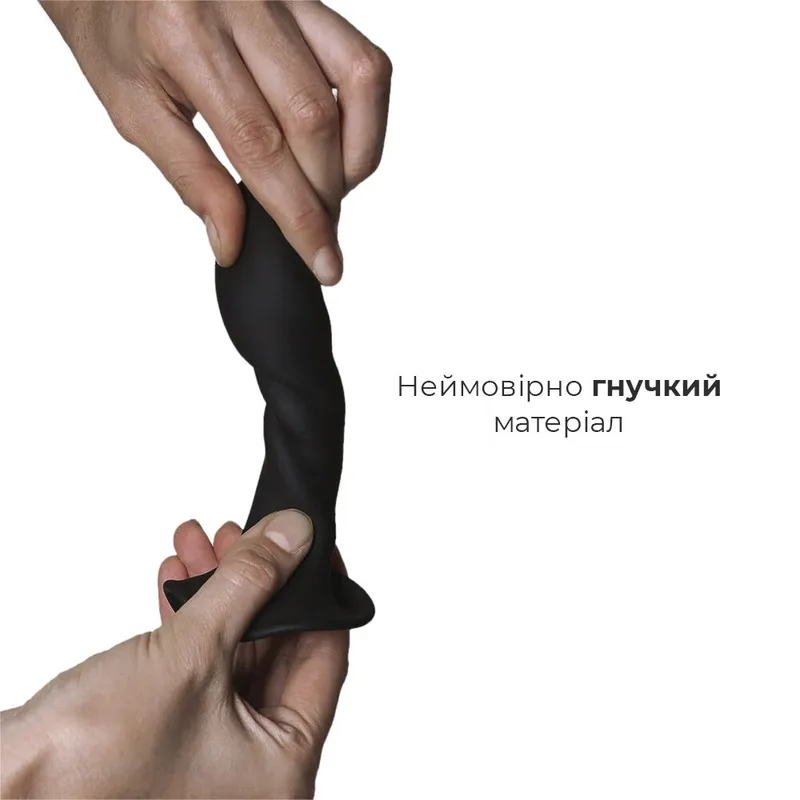Дилдо з присоскою Adrien Lastic Hitsens 5 Black, довжина 13 см, діаметр 2,4 см