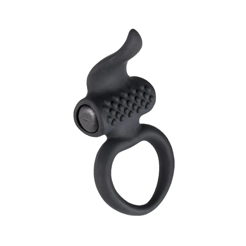 Ерекційне віброкільце Adrien Lastic Lingus Black з язичком