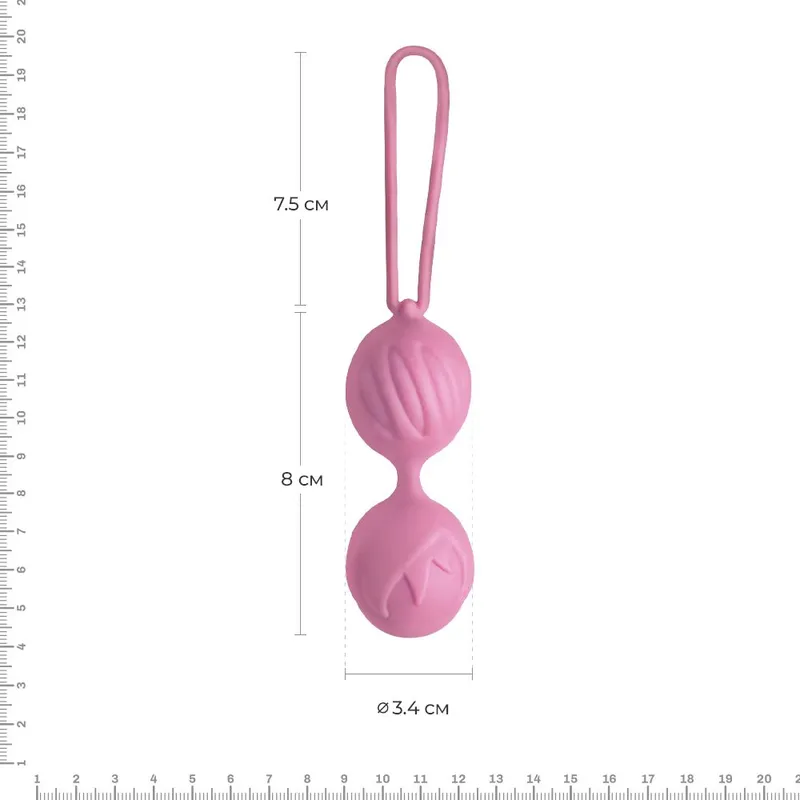 Вагінальні кульки Adrien Lastic Geisha Lastic Balls Mini Pink, діаметр 3,4 см, маса 85 г