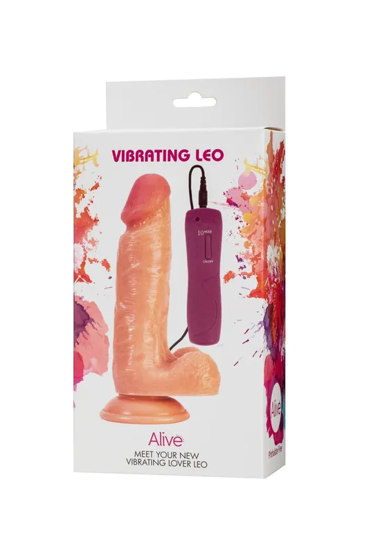 Фалоімітатор Alive Vibrating Leo з вібрацією, ПВХ, тілесний, діаметр 4 см