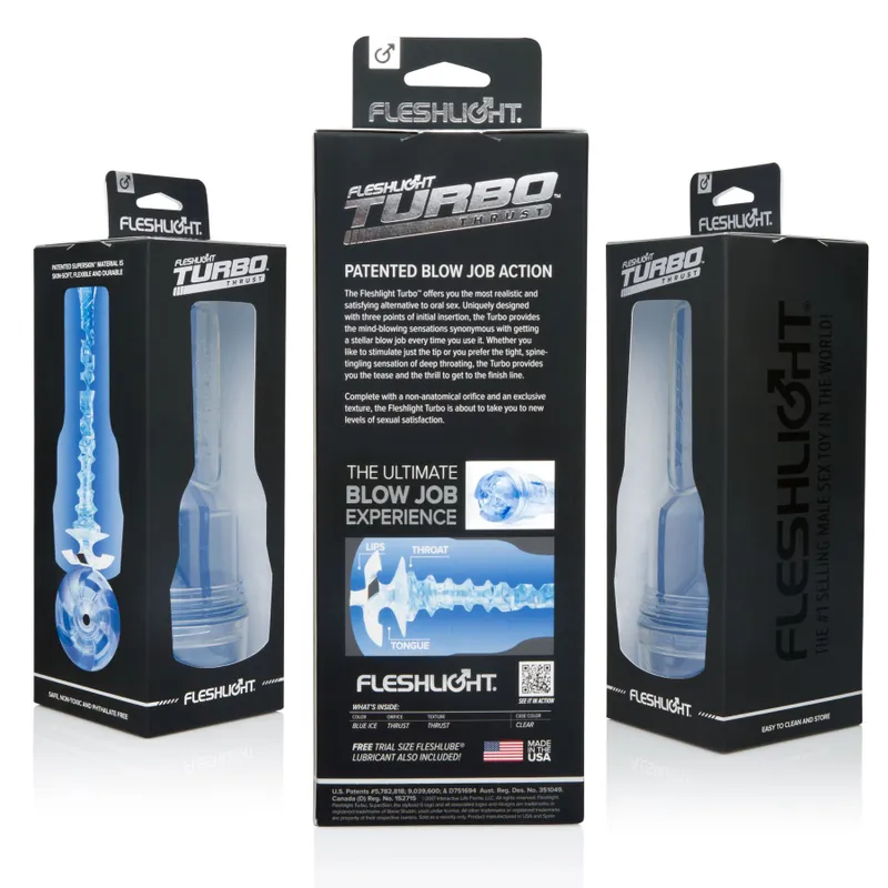Мастурбатор Fleshlight Turbo Thrust Blue Ice, блакитний