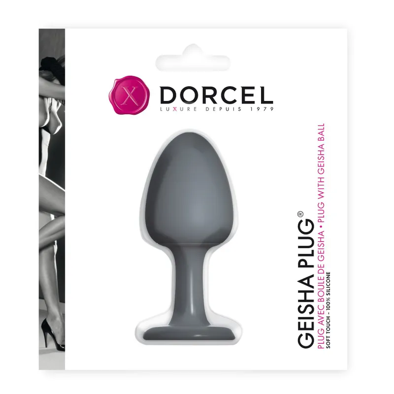 Анальна пробка Dorcel Geisha Plug з кулькою всередині, чорна, макс. діаметр 3,2 см