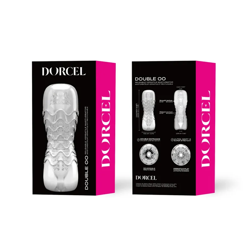 Мастурбатор Dorcel Double OO, двосторонній, напівпрозорий