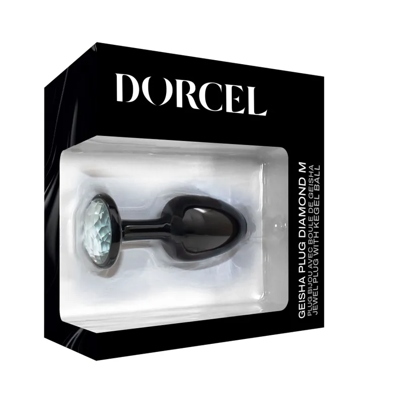 Анальна пробка Dorcel Geisha Plug Diamond M, чорна, макс. діаметр 3,2 см