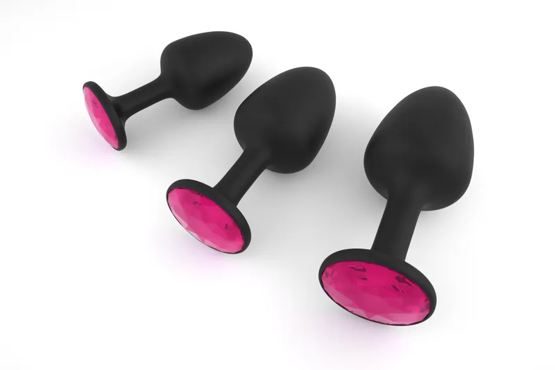 Анальна пробка Dorcel Geisha Plug Ruby M, чорна, максимальний діаметр 40 мм