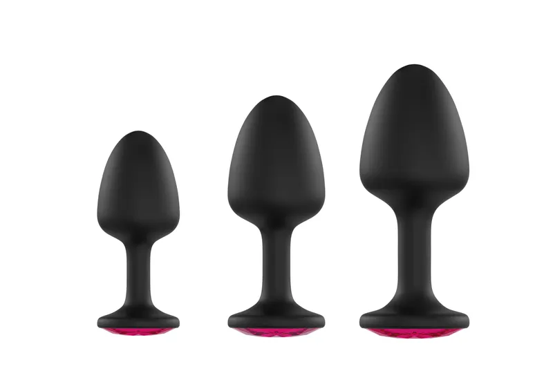 Анальна пробка Dorcel Geisha Plug Ruby M, чорна, максимальний діаметр 40 мм
