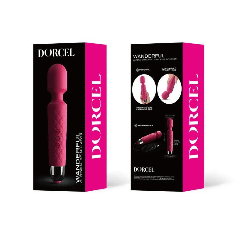 Вібромасажер Dorcel Wand Wanderful Magenta, рожевий, силікон