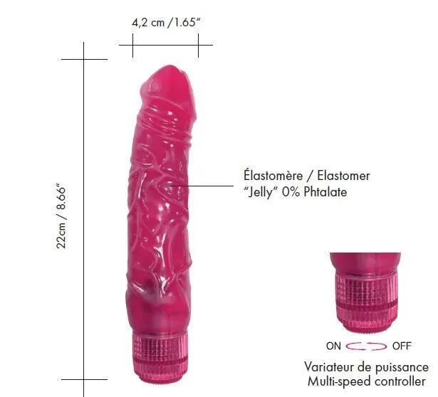 Вібратор Dorcel Jelly Boy, рожевий, ТПЕ, діаметр 4,2 см