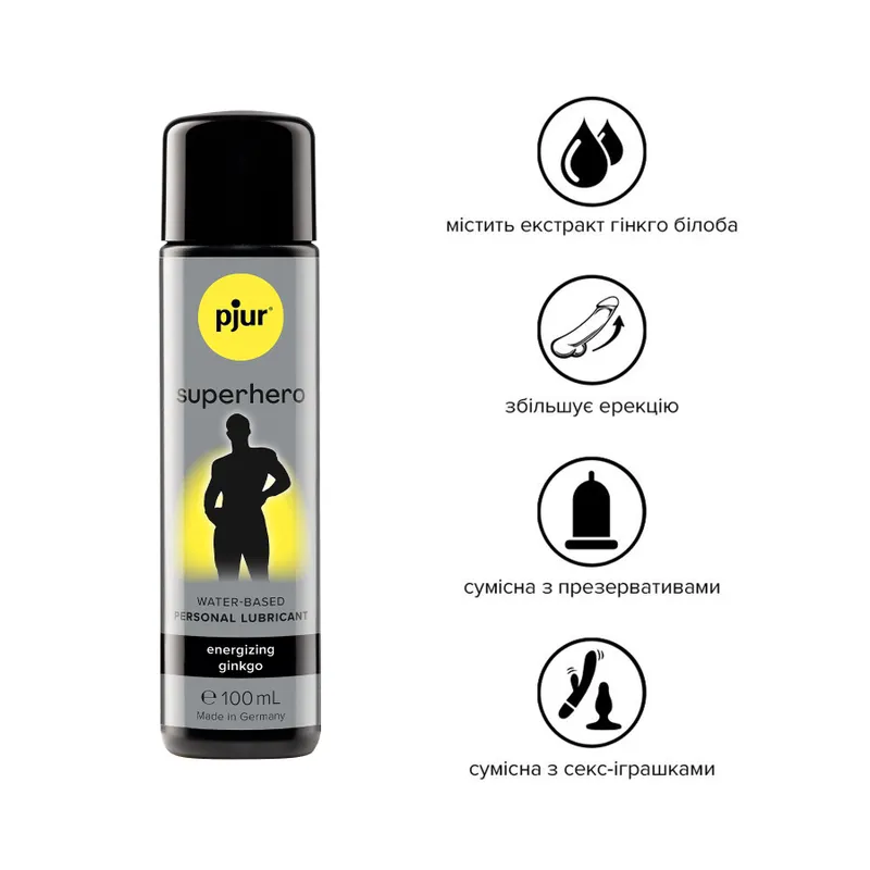 Стимулюючий лубрикант pjur Superhero Energizing glide, 100 мл