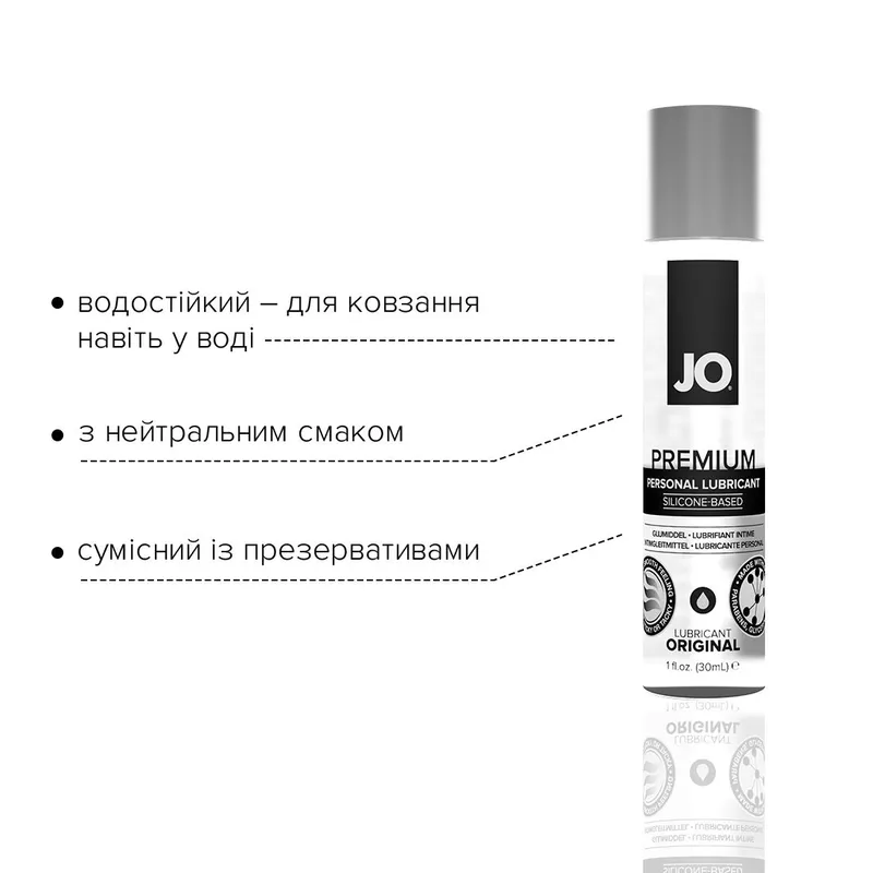 Лубрикант на силіконовій основі JO Premium Original, 30 мл