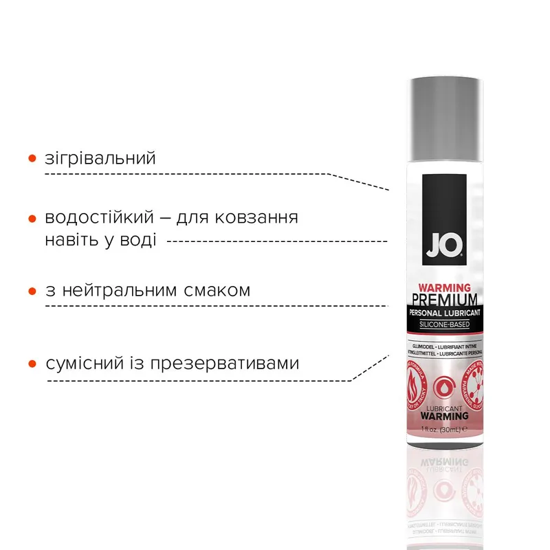 Розігрівальний лубрикант на силіконовій основі JO PREMIUM — WARMING, 30 мл