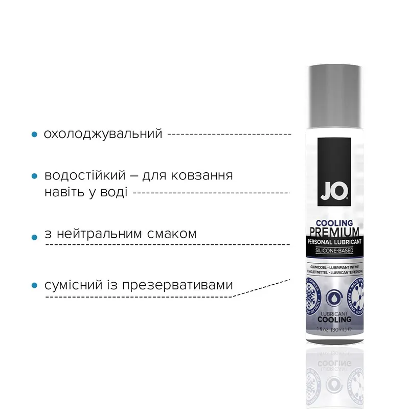 Лубрикант на силіконовій основі JO PREMIUM — COOLING, 30 мл