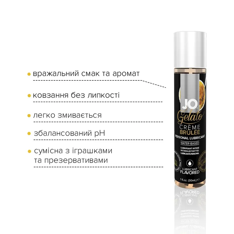 Лубрикант на водній основі JO GELATO Creme Brulee, 30 мл