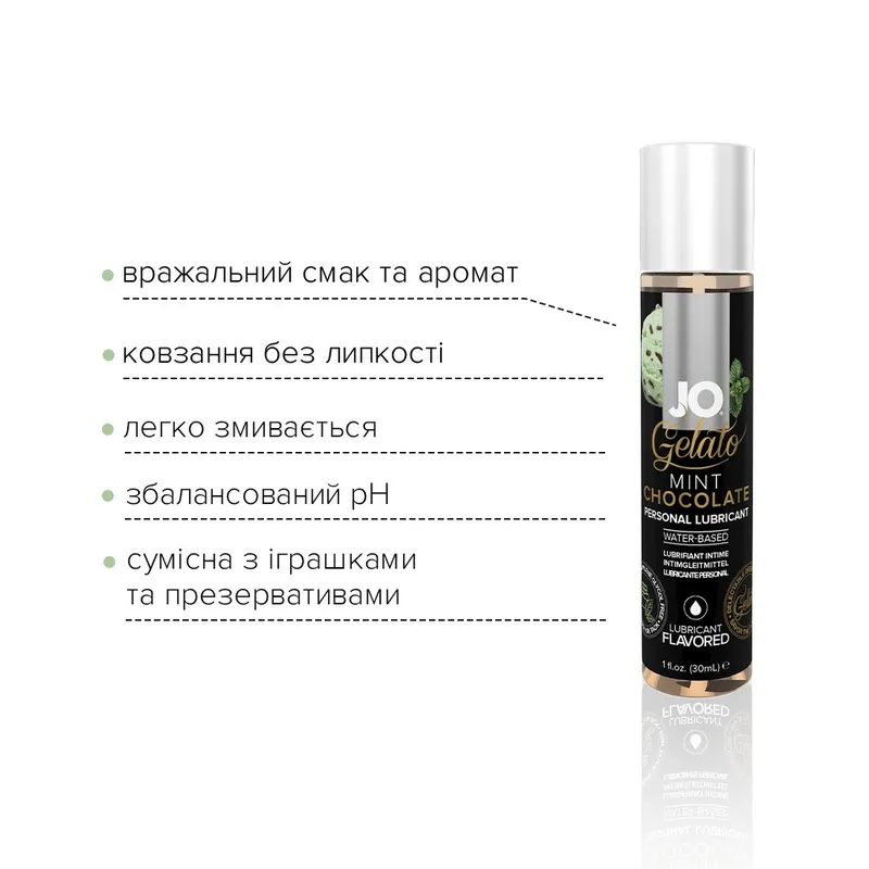 Лубрикант на водній основі JO GELATO Mint Chocolate (30 мл)