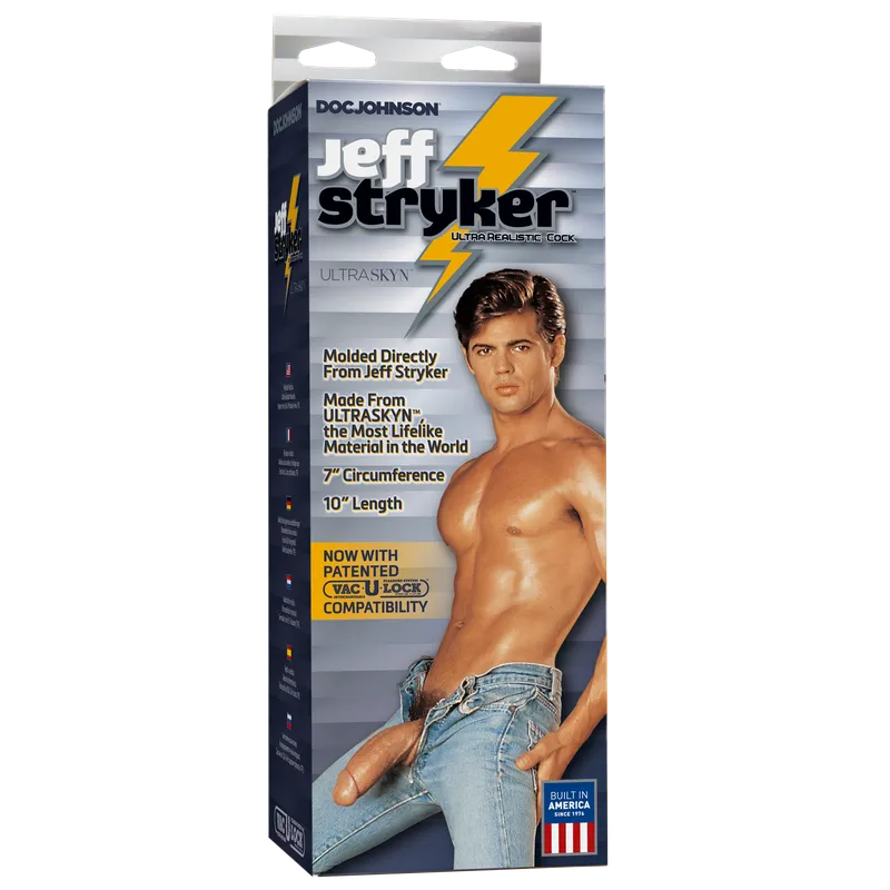 Фалоімітатор Doc Johnson Jeff Stryker White - UltraSKYN, діаметр 5,4 см, Vac-U-Lock