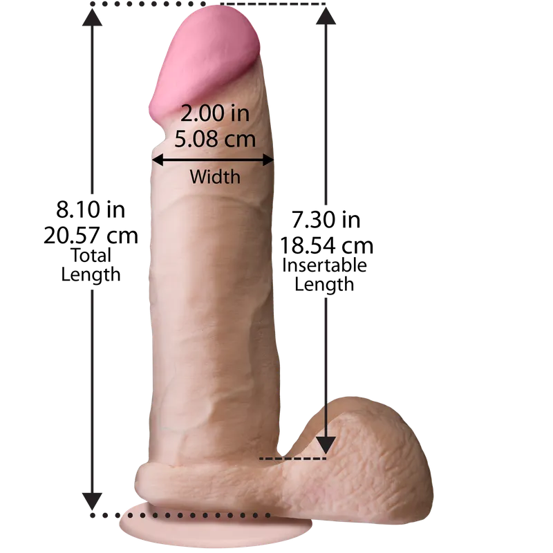 Фалоімітатор Doc Johnson The Realistic Cock 8 inch White, UltraSKYN, кріплення Vack-U-Lock