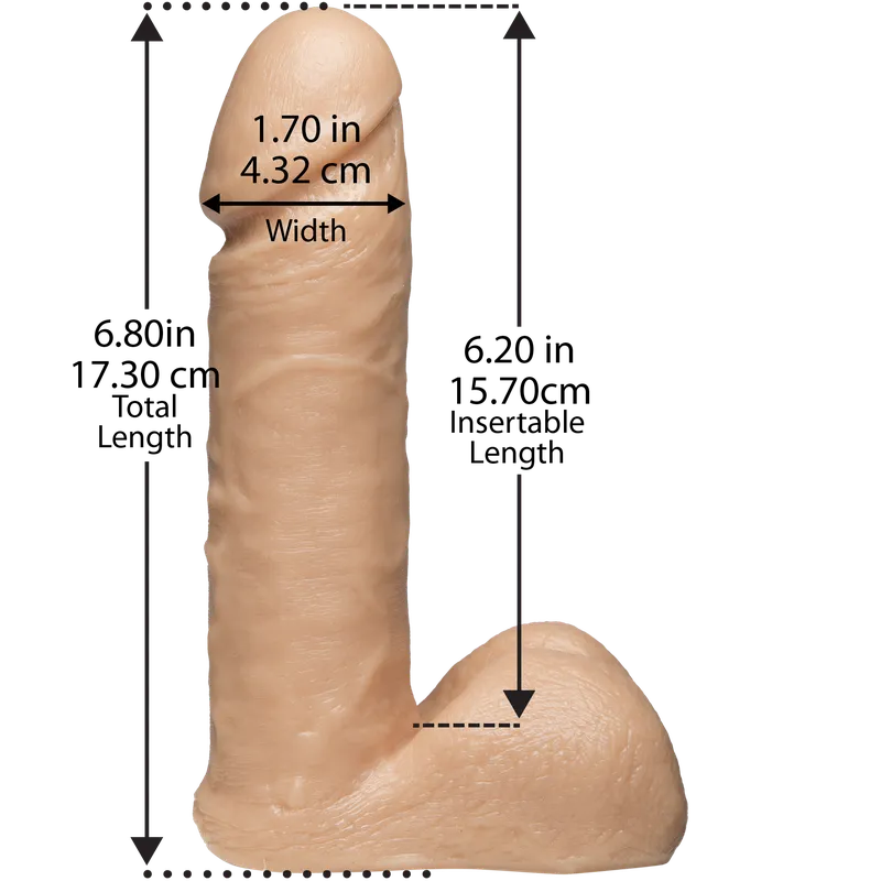 Фалоімітатор Doc Johnson Vac-U-Lock 6 Inch UltraSKYN Cock, тілесний колір