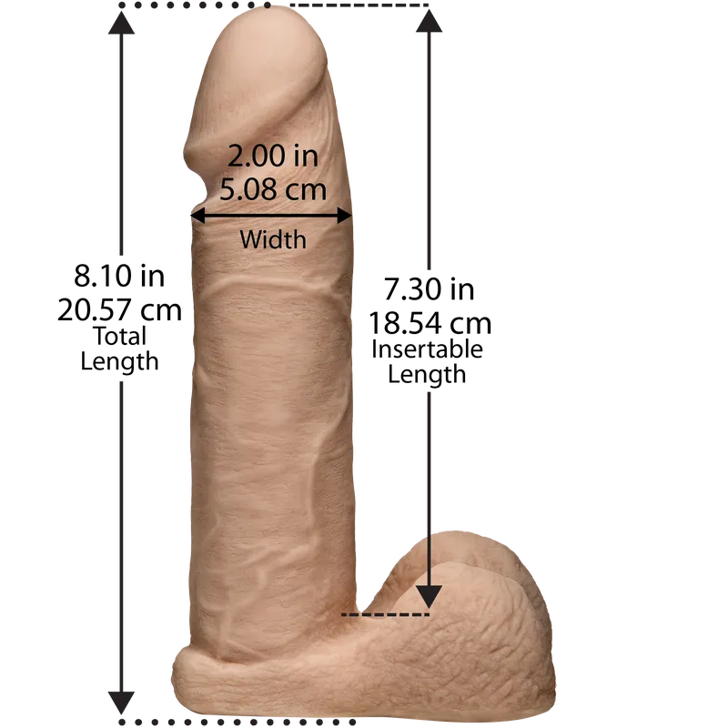 Фалоімітатор Doc Johnson Vac-U-Lock 8 Inch ULTRASKYN Cock, тілесний колір