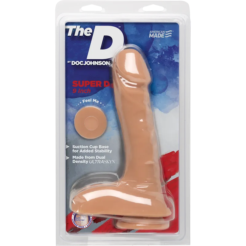 Фалоімітатор Doc Johnson The D - Super D 9 Inch With Balls, тілесний