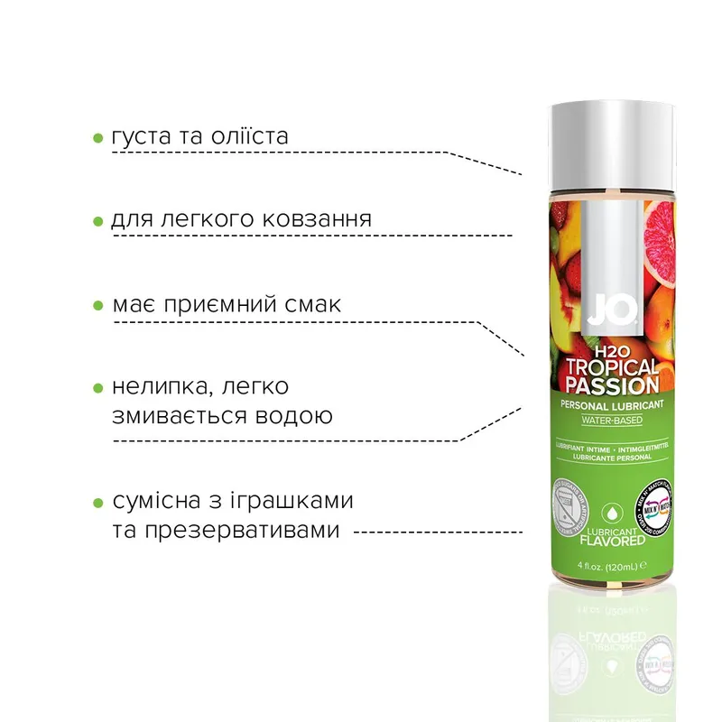 Лубрикант на водній основі JO H2O — Tropical Passion, 120 мл