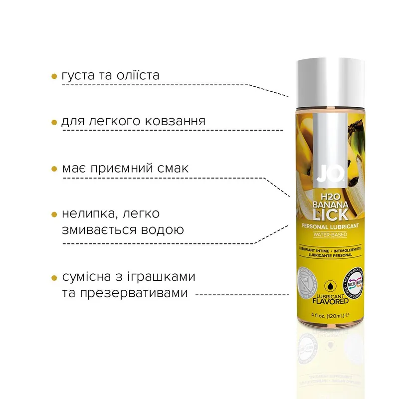 Лубрикант на водній основі JO H2O — Banana Lick, 120 мл