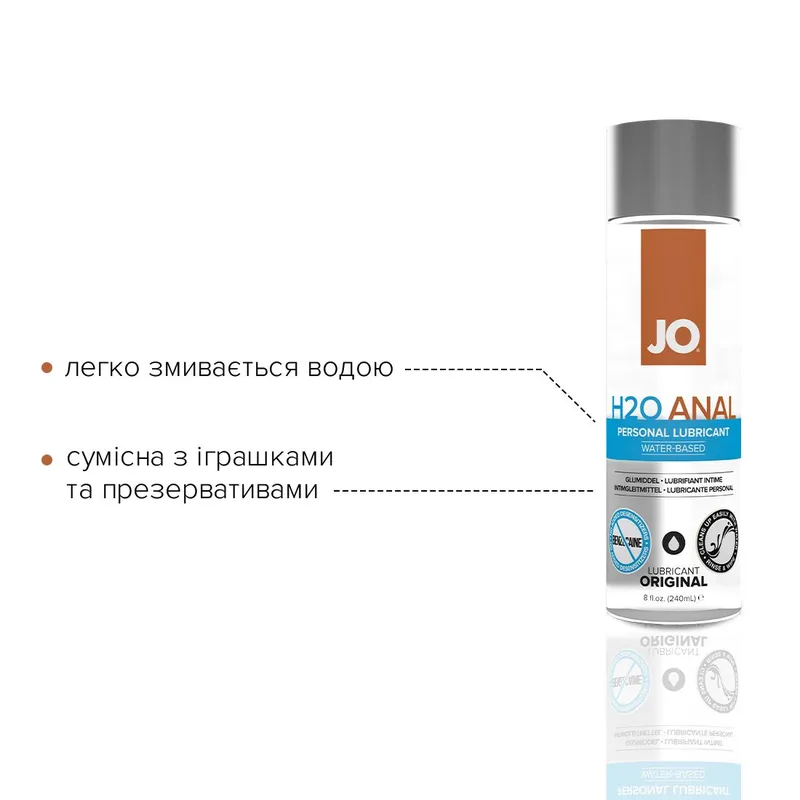 Анальний лубрикант JO ANAL H2O — ORIGINAL на водній основі, 240 мл