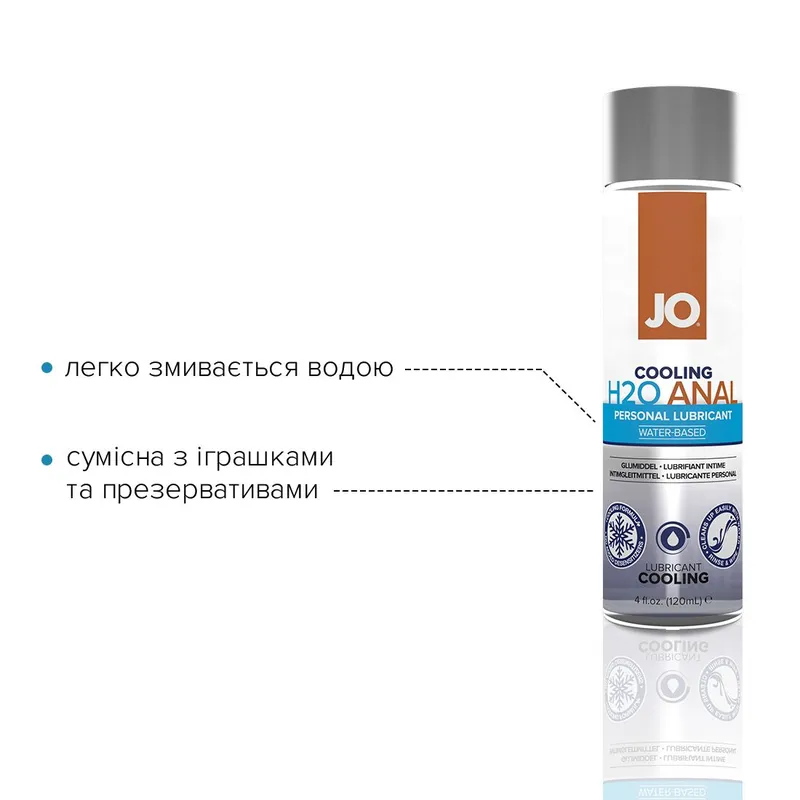 Анальний лубрикант JO ANAL H2O — COOLING на водній основі, 120 мл
