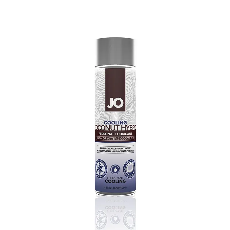 Лубрикант-крем JO Coconut Hybrid COOLING з кокосовою олією, 120 мл, білий