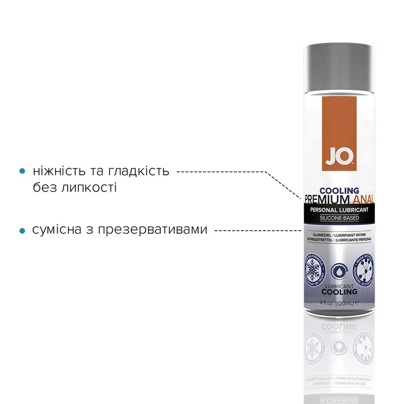 Анальний лубрикант JO ANAL PREMIUM — COOLING на силіконовій основі, 120 мл