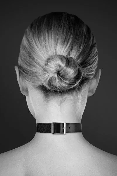 Чокер з кільцем для повідця Bijoux Pour Toi FETISH Black