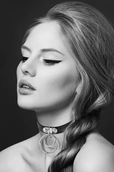 Чокер Bijoux Pour Toi TWO RINGS, поліуретан, чорний