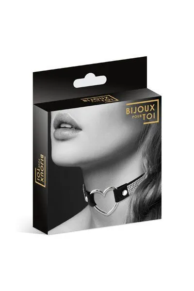 Чокер зі стразами Bijoux Pour Toi HEART DIAMOND, чорний