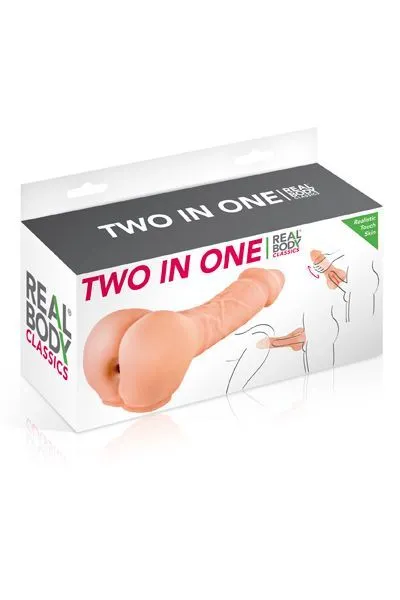 Насадка на член-мастурбатор 2в1 Real Body — Two In One, тілесний колір