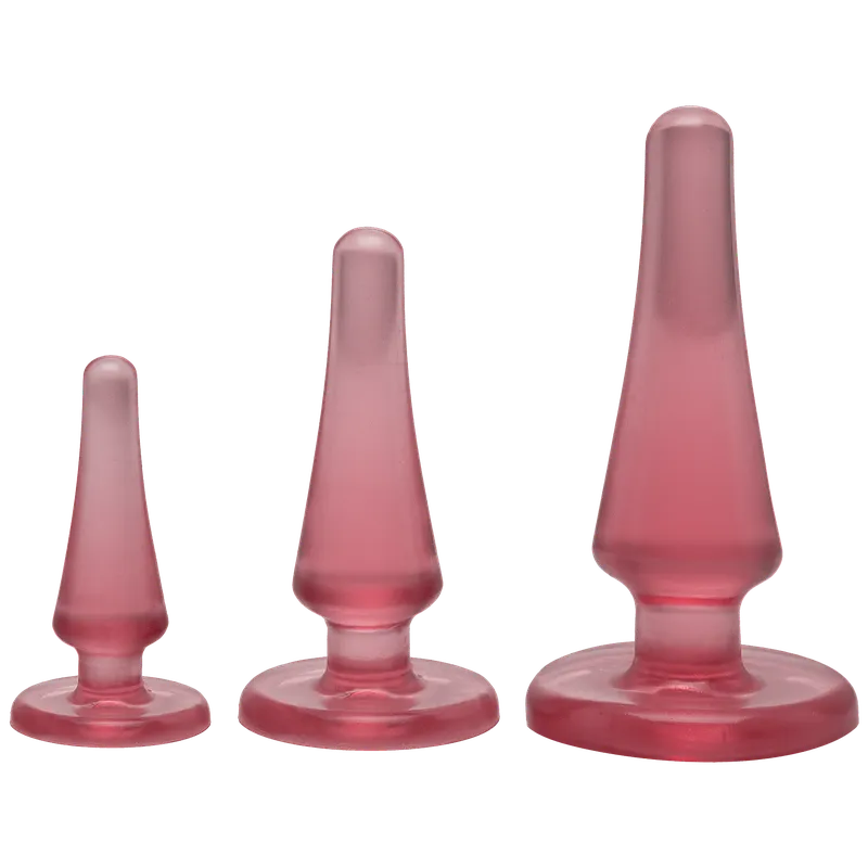Набір анальних пробок Doc Johnson Crystal Jellies Anal Initiation Kit, рожевий