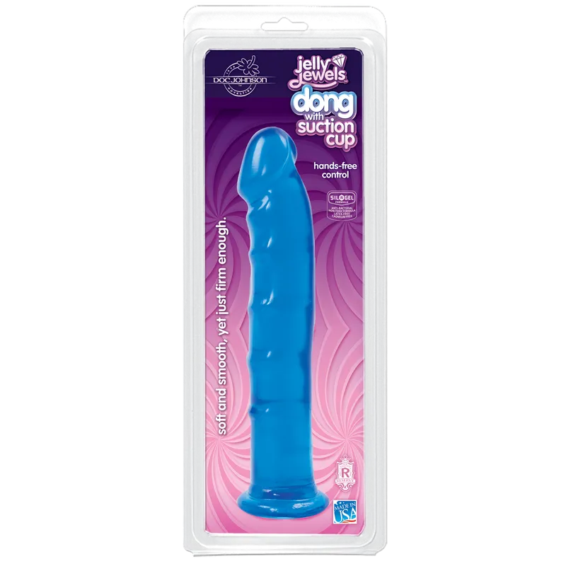 Фалоімітатор Doc Johnson Jelly Jewels Dong & Suction Cup, синій, діаметр 3,6 см
