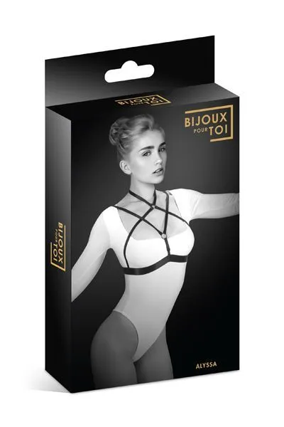 Портупея на груди Bijoux Pour Toi - ALYSSA, чорна, еластичний поліестер