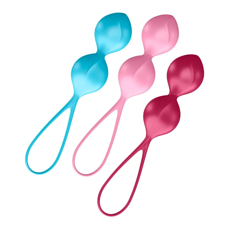 Набір вагінальних кульок Satisfyer Balls Training Set 3, 3 шт., блакитний/рожевий/червоний