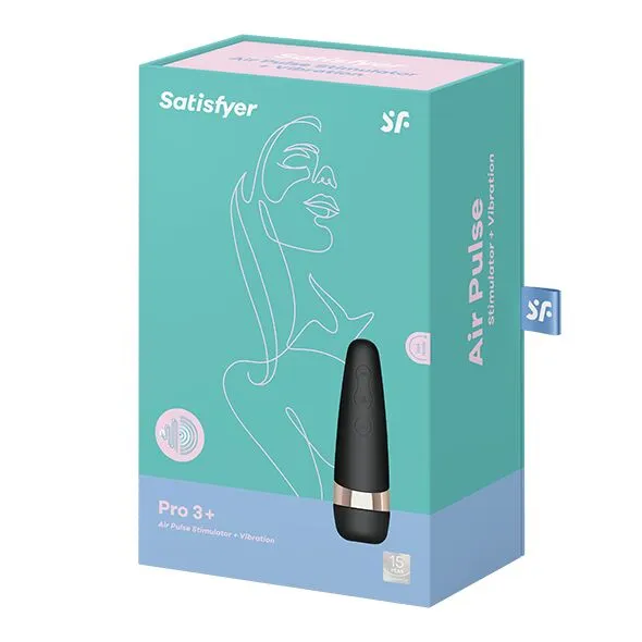 Вакуумний кліторальний стимулятор Satisfyer PRO 3 Vibration, чорний з золотими вставками