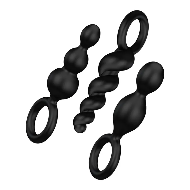 Набір анальних пробок Satisfyer Plugs black (set of 3), макс. діаметр 3 см