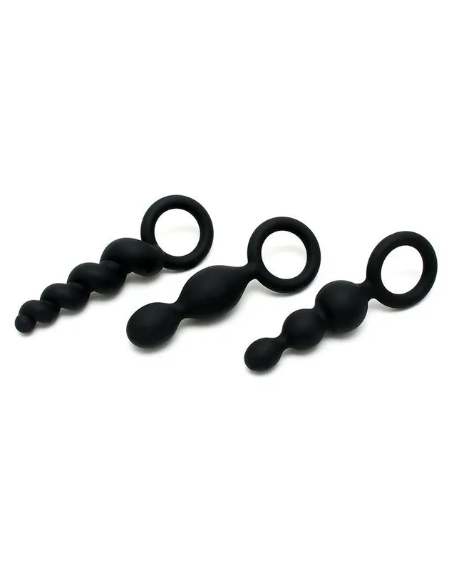 Набір анальних пробок Satisfyer Plugs black (set of 3), макс. діаметр 3 см
