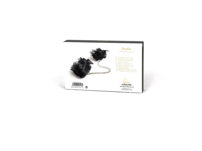 Наручники Bijoux Indiscrets Frou Frou Organza handcuffs, атлас і органза, чорні