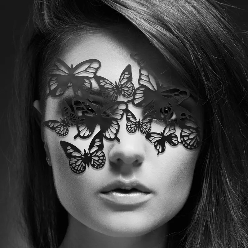 Маска на обличчя Bijoux Indiscrets Sybille Mask, чорна, клейове кріплення