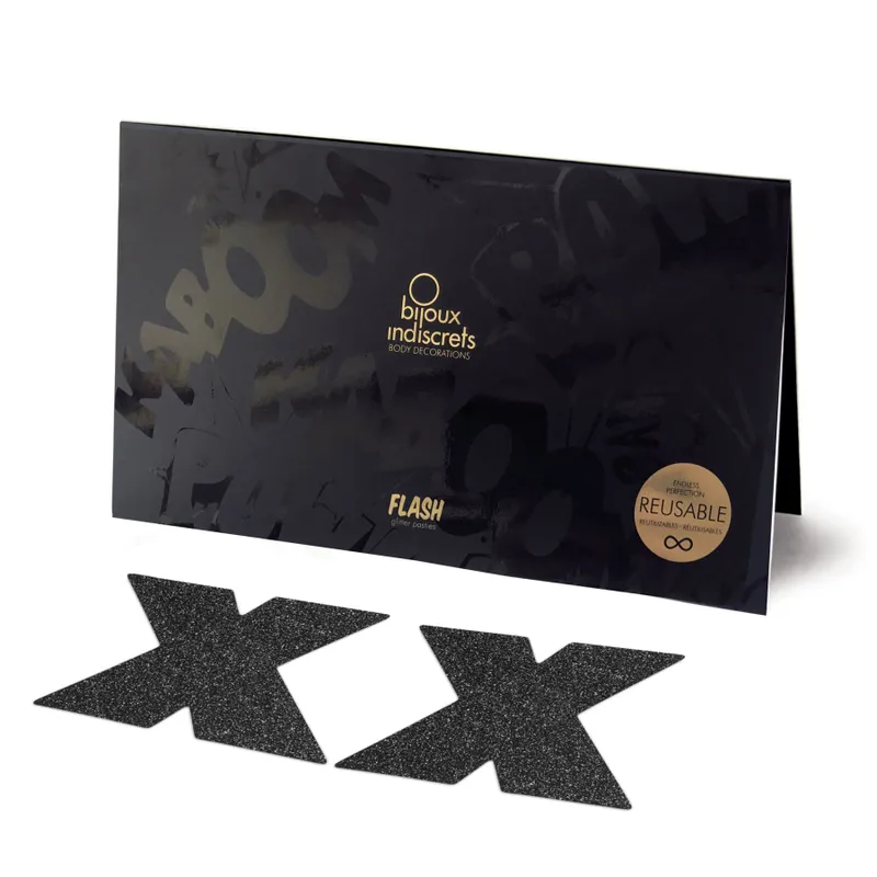 Пестіс-наклейки Bijoux Indiscrets Flash Cross Black у формі X