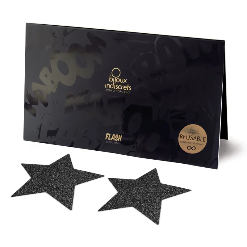 Пестиси-стикіні Bijoux Indiscrets Flash Star, чорні, у формі зірки