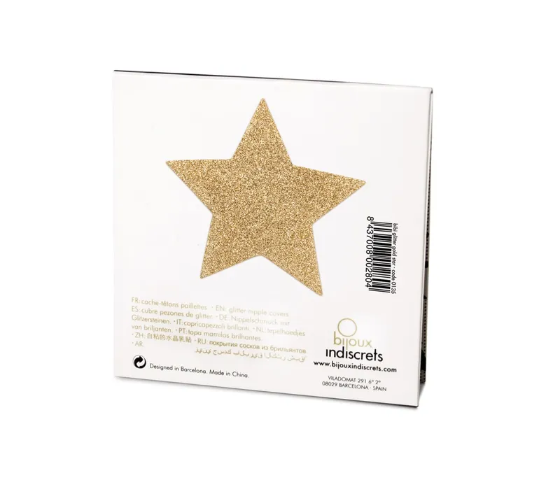 Пестіси-стикіні Bijoux Indiscrets Flash Star Gold, наклейки на соски